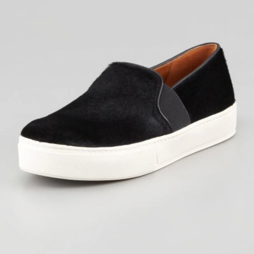 Vince black Berlin pony calf hair slip on sneaker